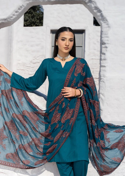 RNDH-06 - Teal - Readymade - Rania.H Linen Collection 2025 - Memsaab Online