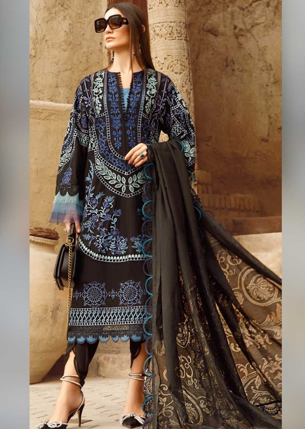 MBSA-06 - Unstitched - Maria.B Inspired Lawn Suit - Memsaab Online