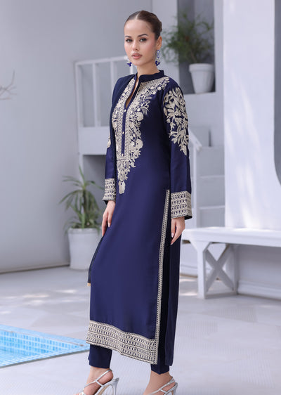 HK333 - Readymade China stone linen Outfit 2025 - Memsaab Online