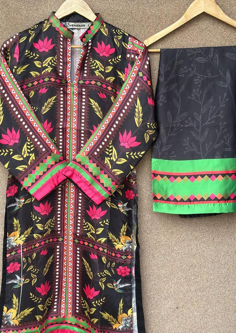 SMRF-06 - Black - Readymade - Silk Suit 2025 - Memsaab Online