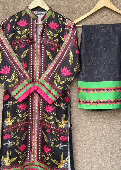 SMRF-06 - Black - Readymade - Silk Suit 2025 - Memsaab Online