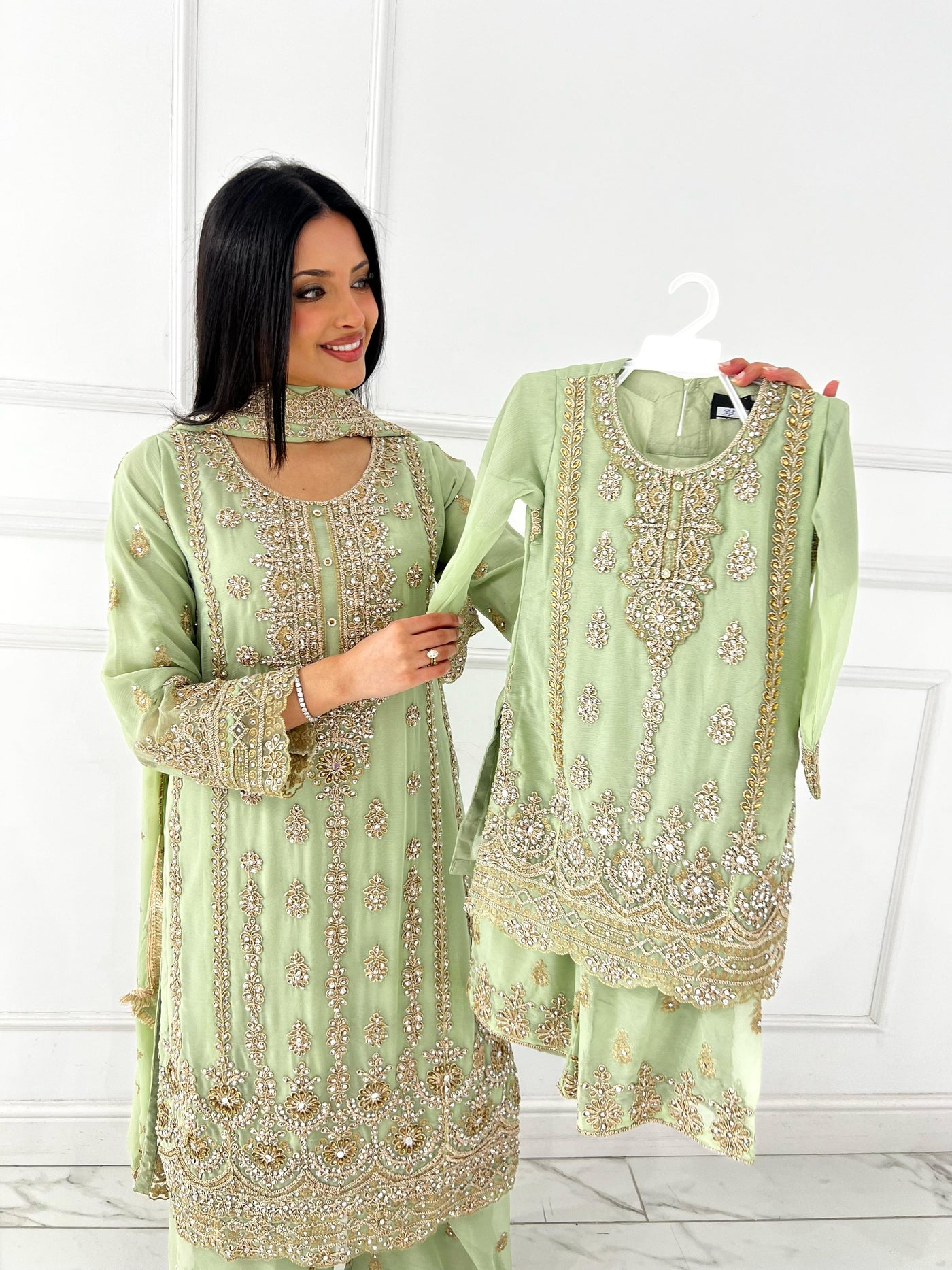 Shaz1801 - Readymade - Chiffon - Mummy n Me Outfit - Memsaab Online