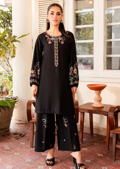 ANI105 Black readymade 2 Piece Cotton Suit - Memsaab Online