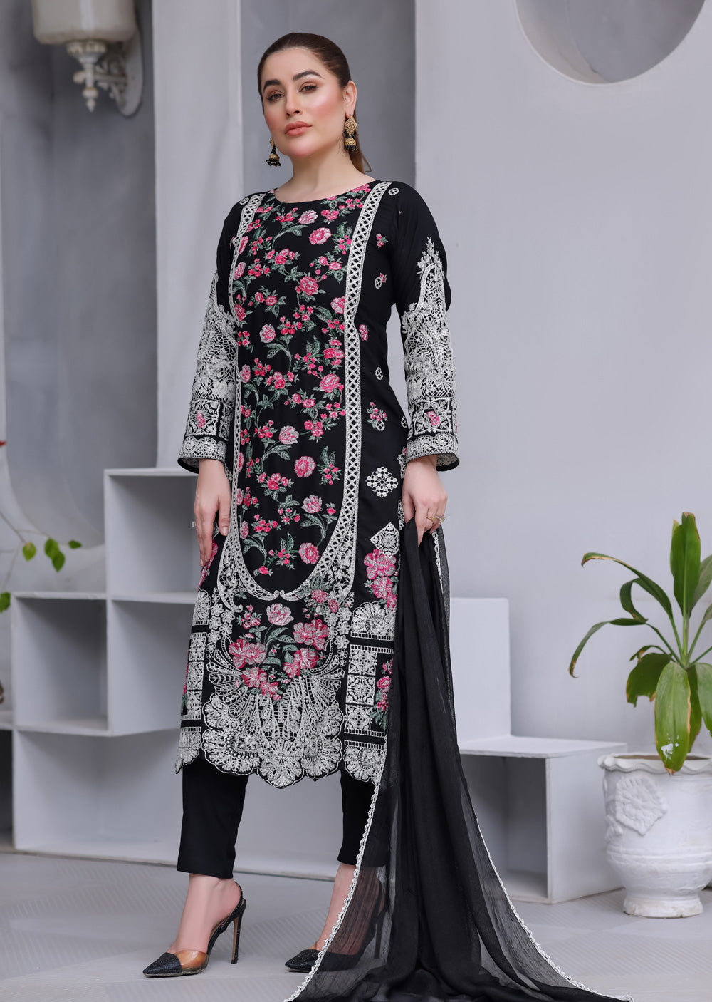 HK330 - Readymade Linen Outfit Outfit 2025 - Memsaab Online