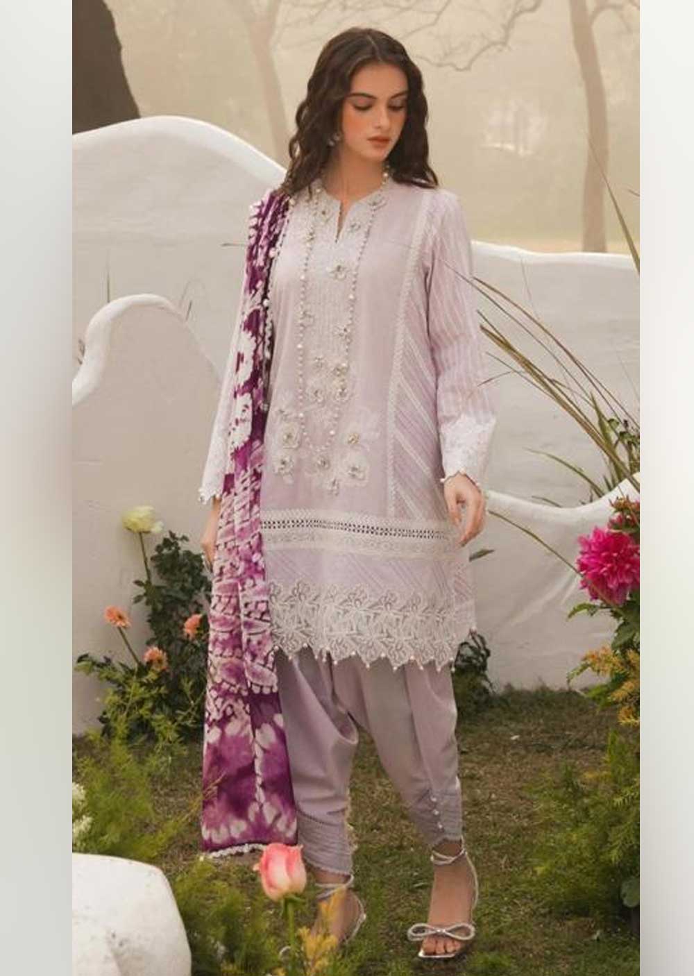 SFF-06R Readymade Sana Safinaz Inspired Lawn Suit 2023 - Memsaab Online