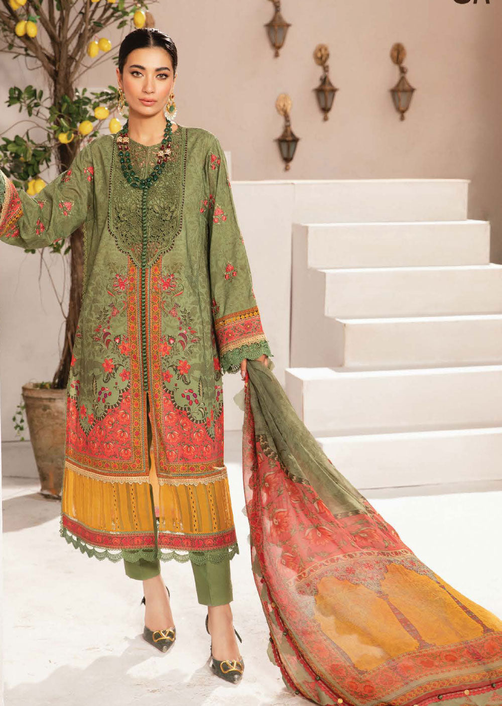 MSBTR-106-A - Readymade - Maria B MPrints Lawn Eid Collection 2024 - Memsaab Online