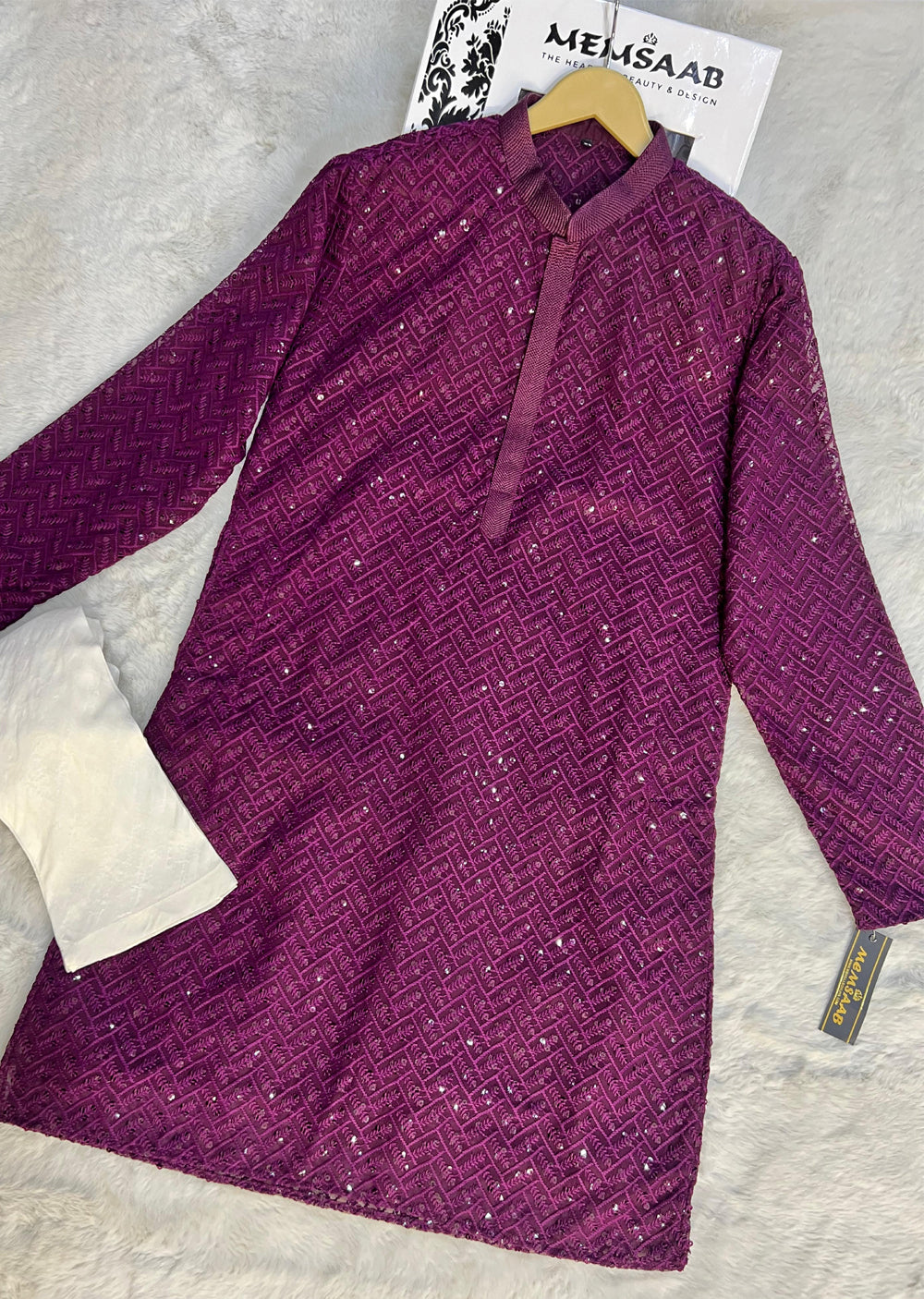 SBG25001 Purple Mens Kurta Pajama Set - Memsaab Online