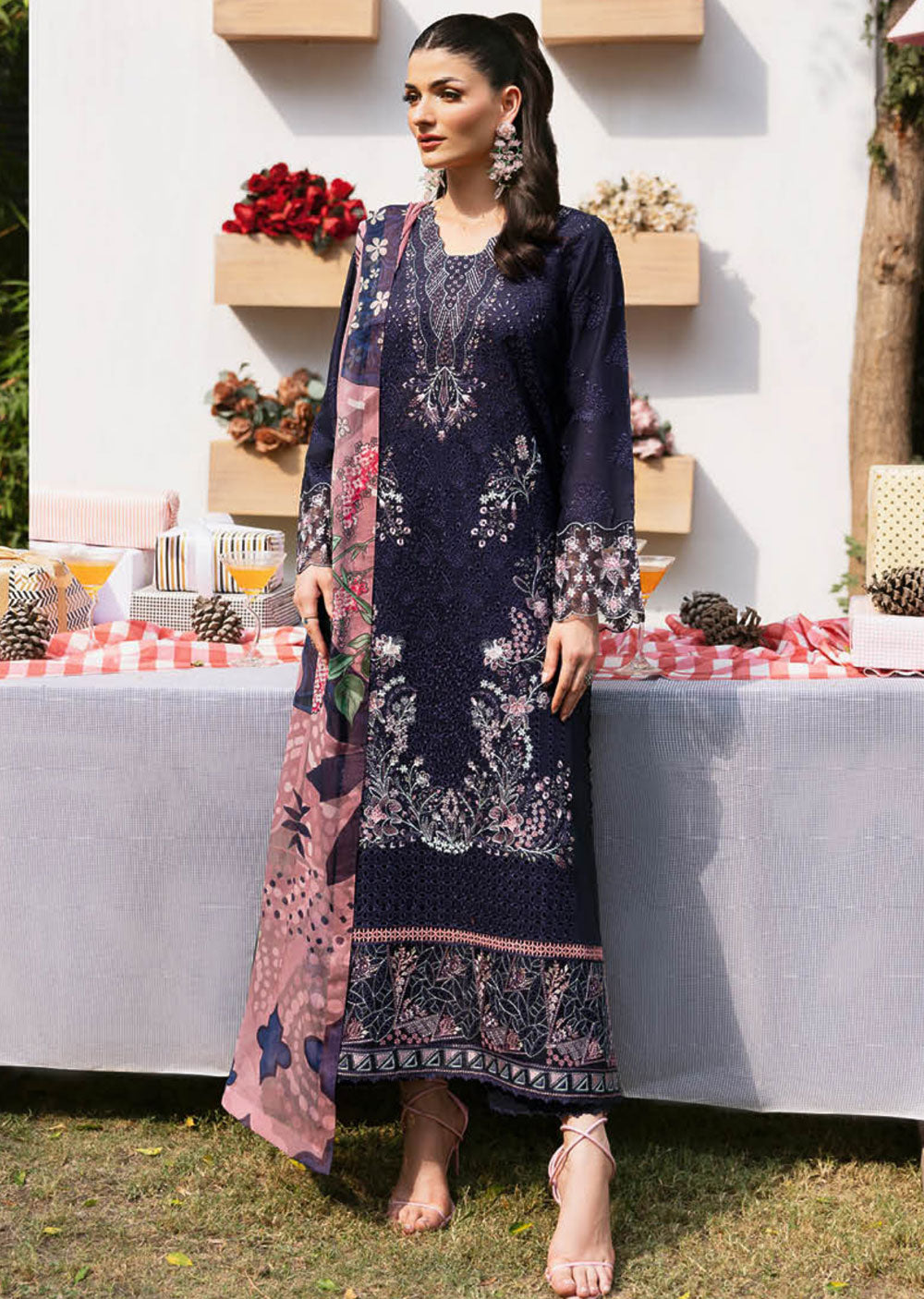 Z-906 - Unstitched - Ramsha Andaaz Luxury Lawn Vol 9 2024 - Memsaab Online