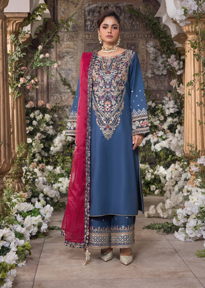 HSS-306 - Blue - Readymade - Heeras Suit 2025 - Memsaab Online