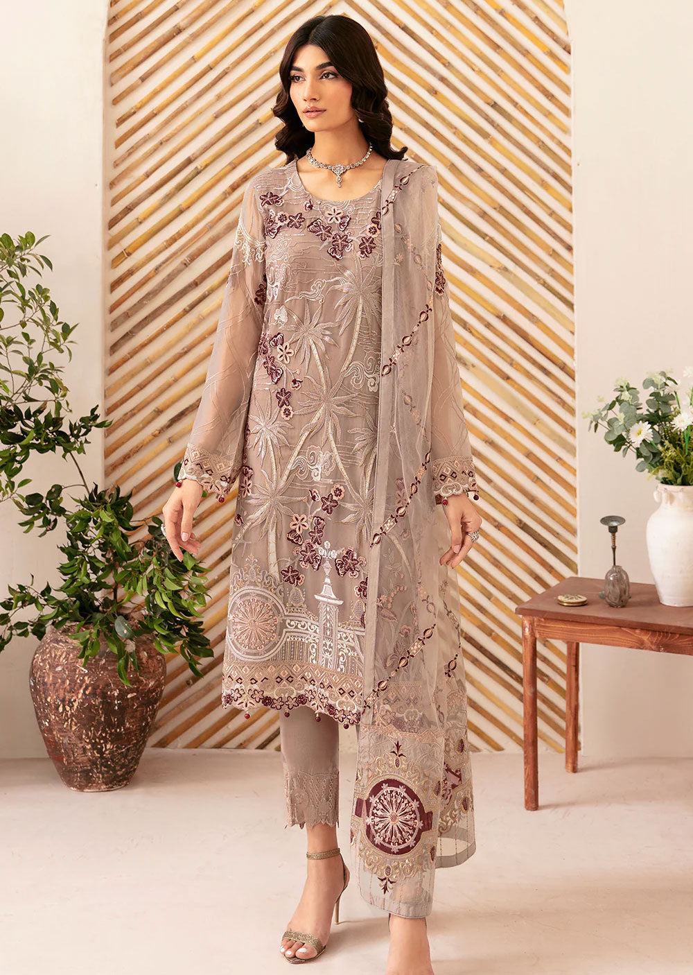 D-1206-R - Readymade - Rangoon by Ramsha Chiffon Collection Vol 12 2024 - Memsaab Online