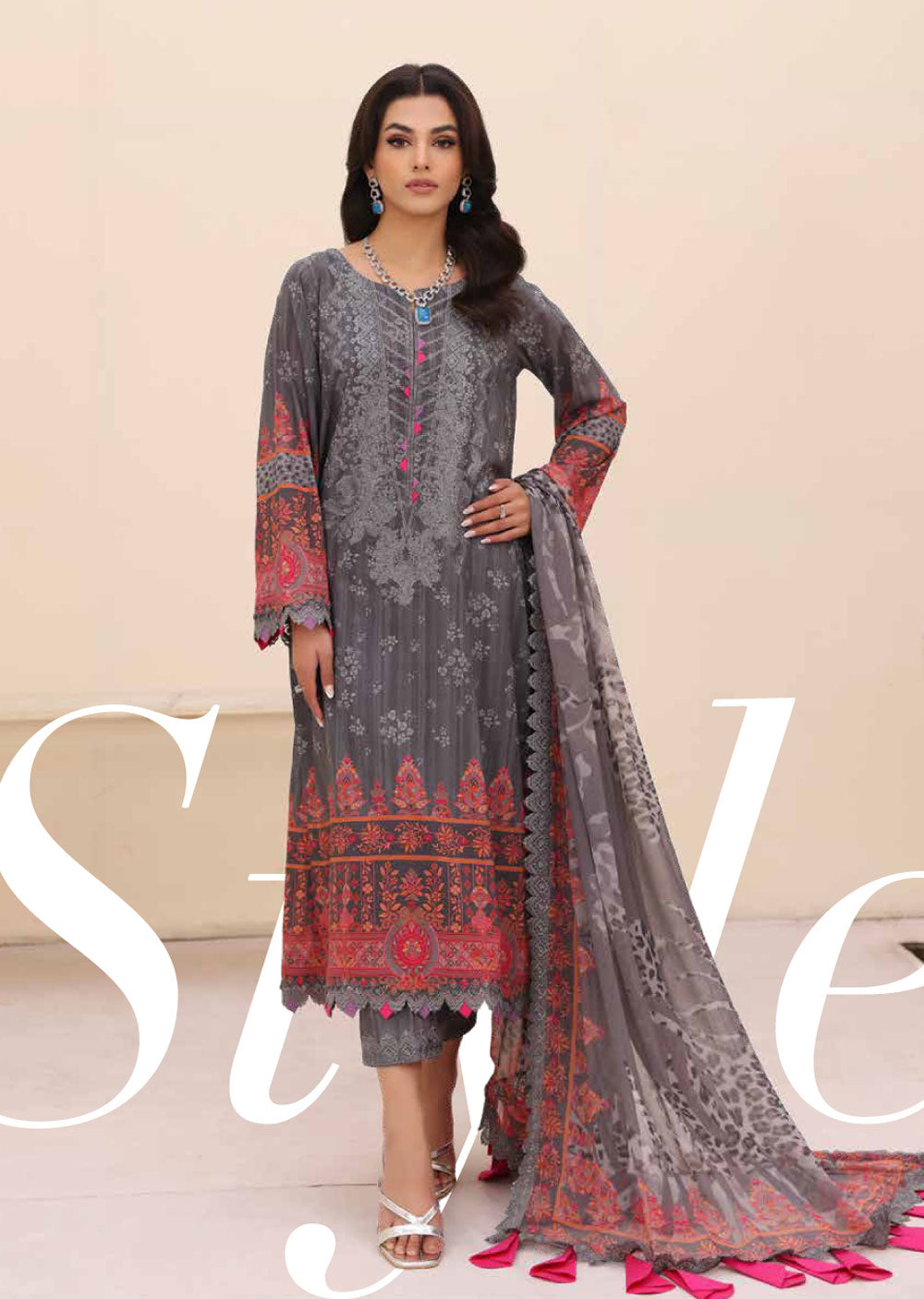 CN-06 - Unstitched - Charizma Naranji Summer Spring Volume 01 2024 - Memsaab Online