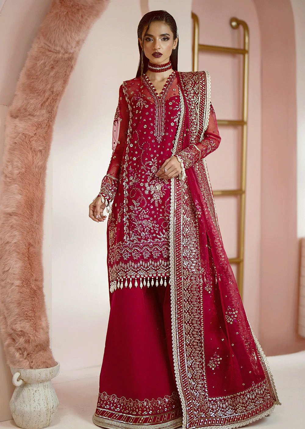 AFZR-06 - Ruby - Readymade - Luminara Wedding Collection by Afrozeh 2024 - Memsaab Online