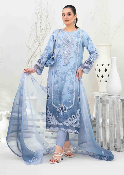 YSN-4033 - Unstitched - Yasna Embroidered Fancy Organza Suit 2025 - Memsaab Online