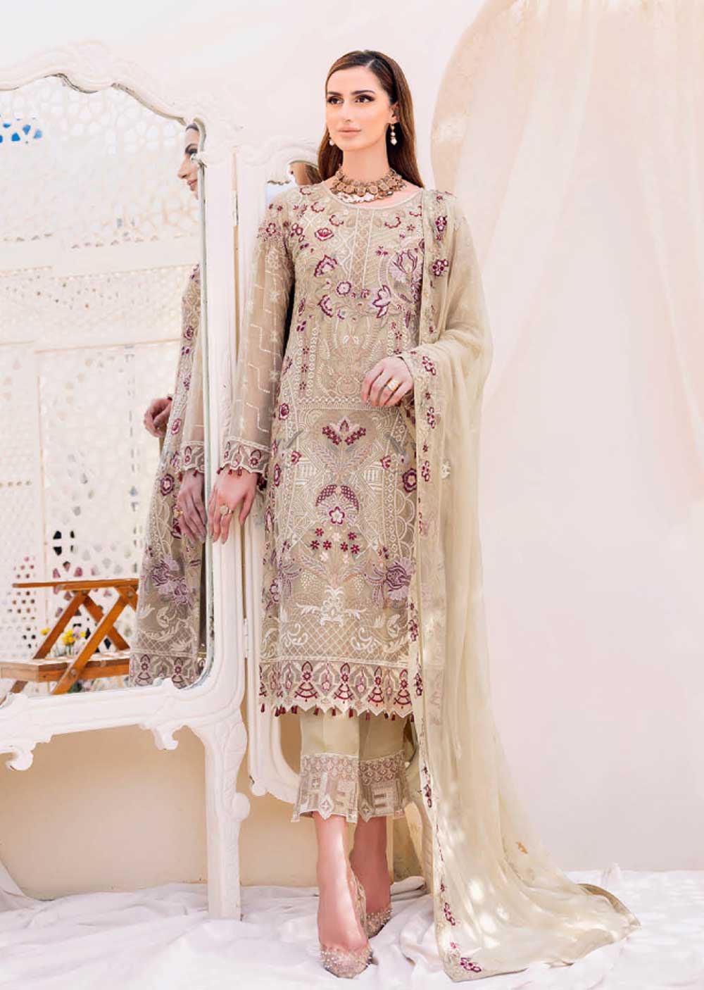 F-2306 - Unstitched - Ramsha Chiffon Collection 2023 - Memsaab Online