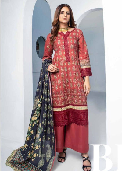 MSDL-06-R - Readymade - Munira Digital Lawn Suit 2024 - Memsaab Online