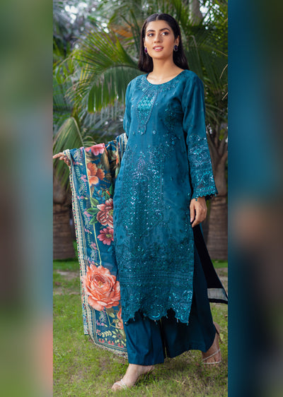 RYJ-06 - Readymade - Rangz Organza Embroidered Suit 2025 - Memsaab Online