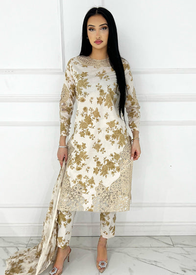 SBMT-06 - Shaila White - Readymade - 2 Piece Sahiba by Mirza Suit 2025 - Memsaab Online