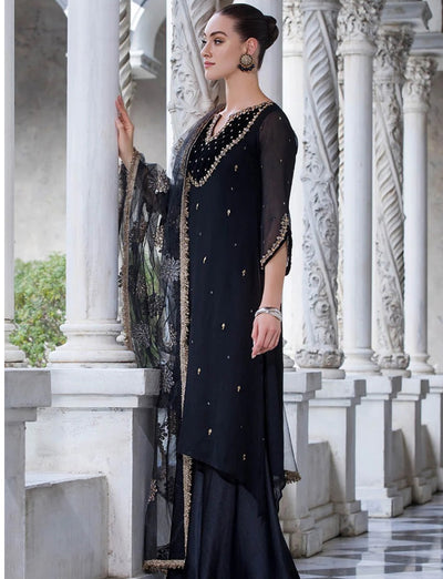 P-271 - Black - Readymade - Khuda Baksh Outfit - Memsaab Online