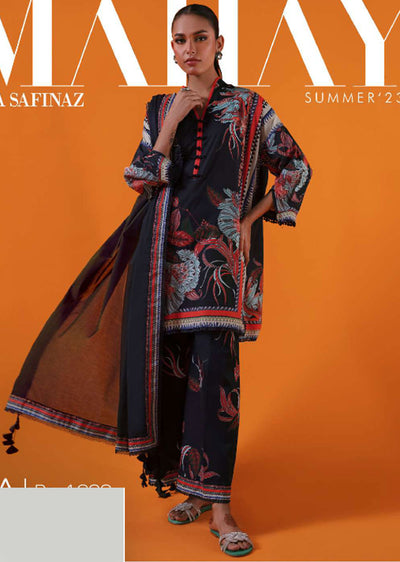 MZN-06-A - Unstitched - Mahay Summer Collection by Sana Safinaz 2023 - Memsaab Online