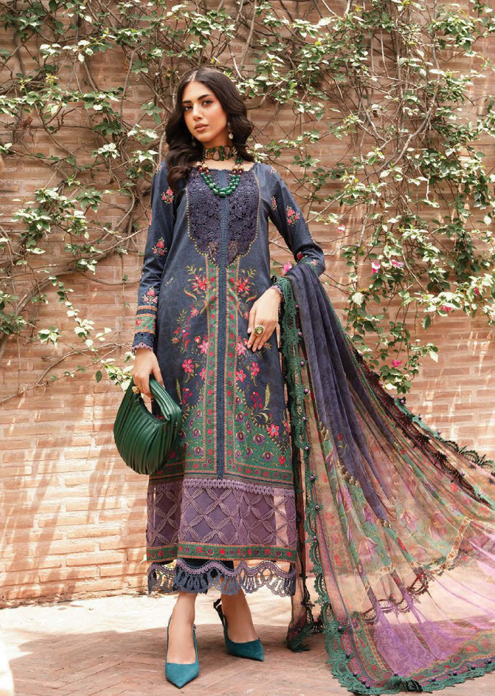 MSBT-106-B - Unstitched - Maria B MPrints Lawn Eid Collection 2024 - Memsaab Online