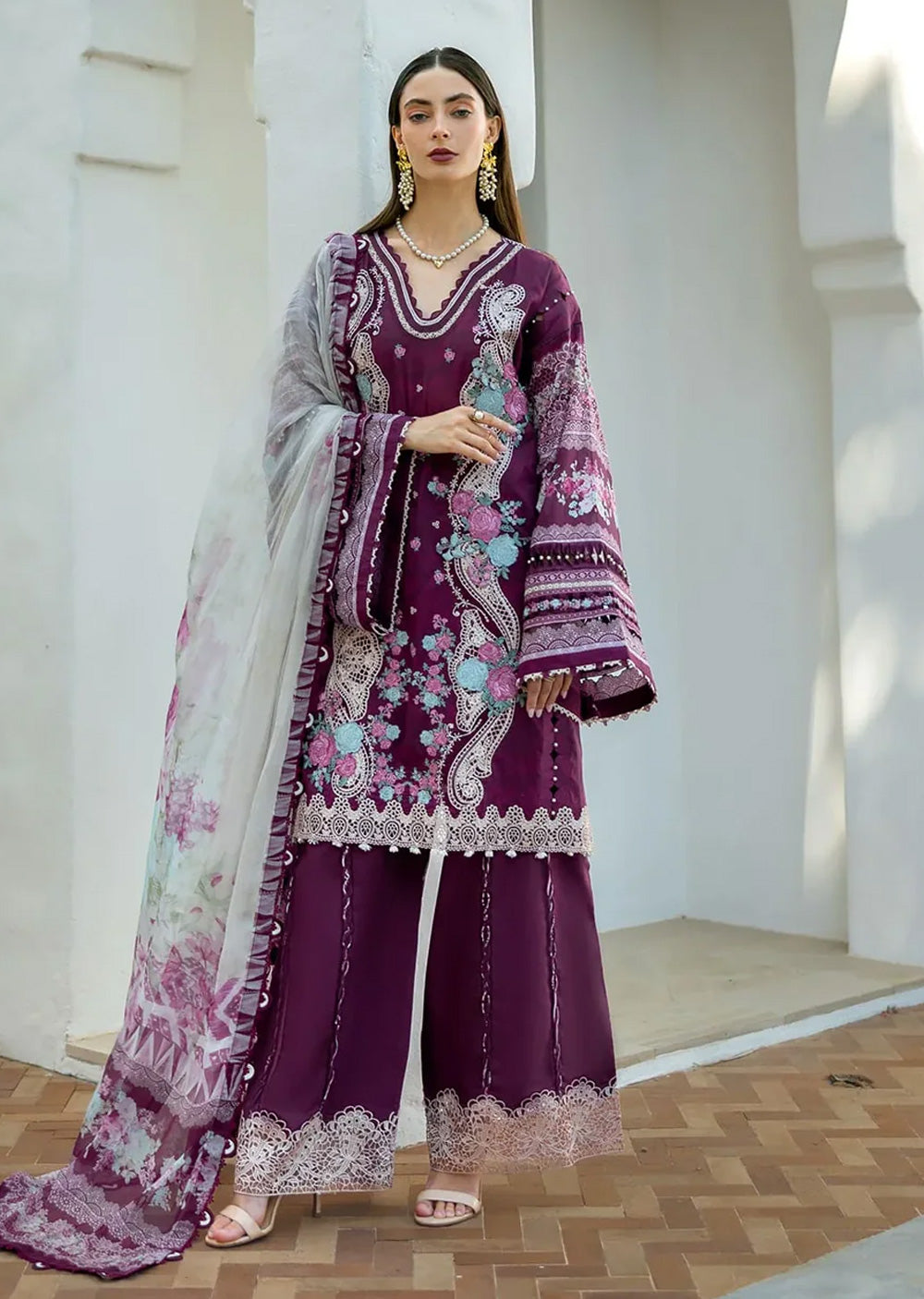 ELFH-06-B - Elaf Signature Embroidered Lawn Collection 2025 - Memsaab Online