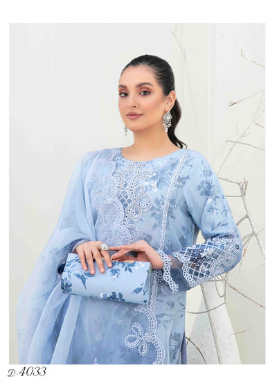 YSN-4033 - Unstitched - Yasna Embroidered Fancy Organza Suit 2025 - Memsaab Online