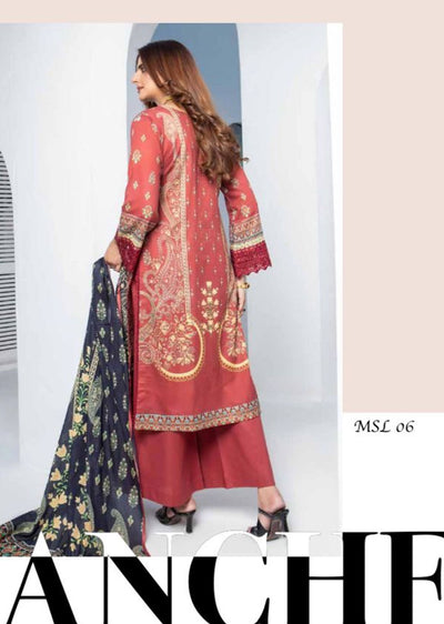 MSDL-06-R - Readymade - Munira Digital Lawn Suit 2024 - Memsaab Online