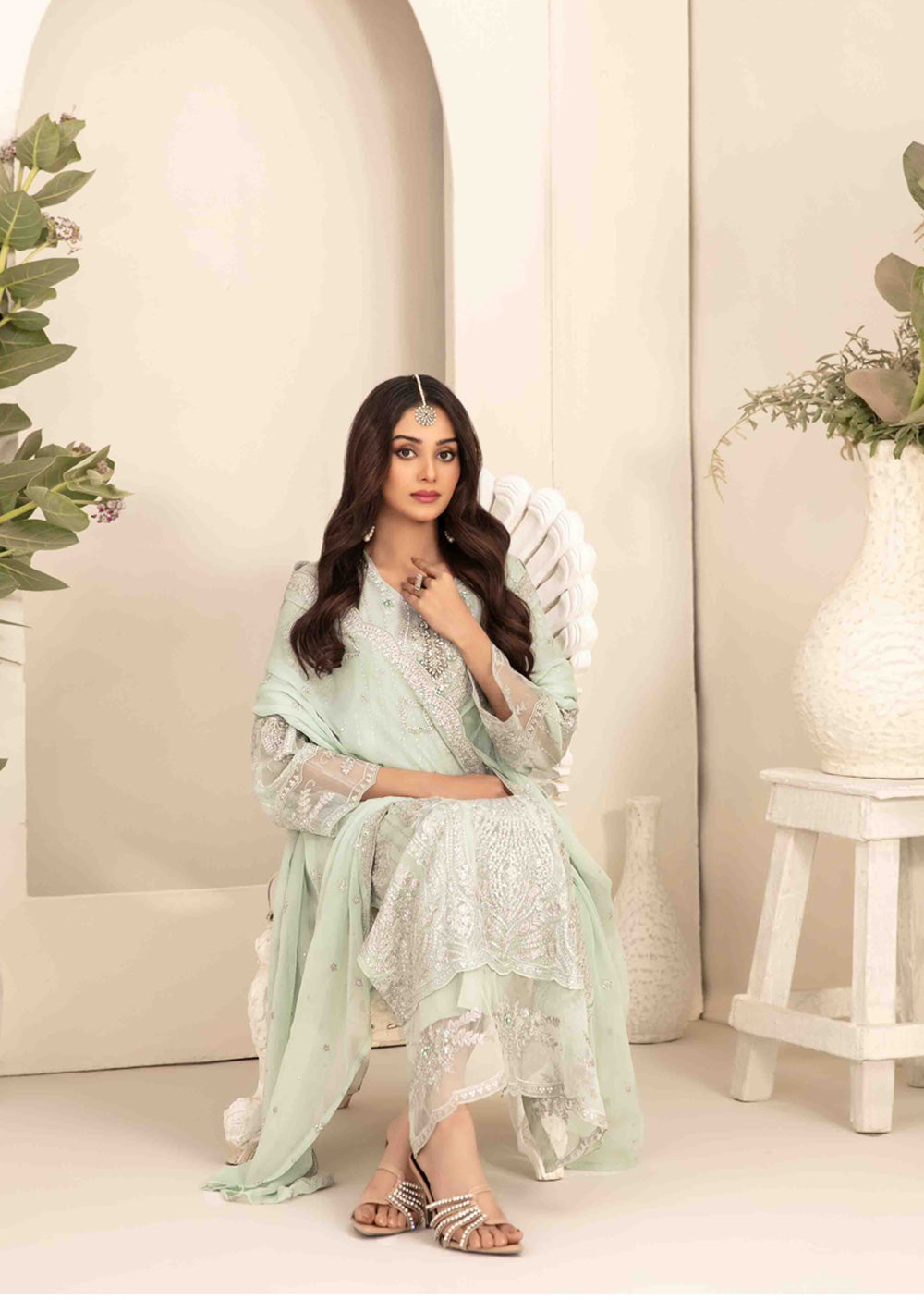 STH-5629 - Unstitched - Setareh Fancy Embroidered Chiffon Collection 25 - Memsaab Online