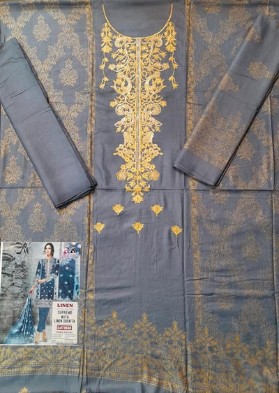 AMT44006-B Readymade Winter Linen Suit - Memsaab Online