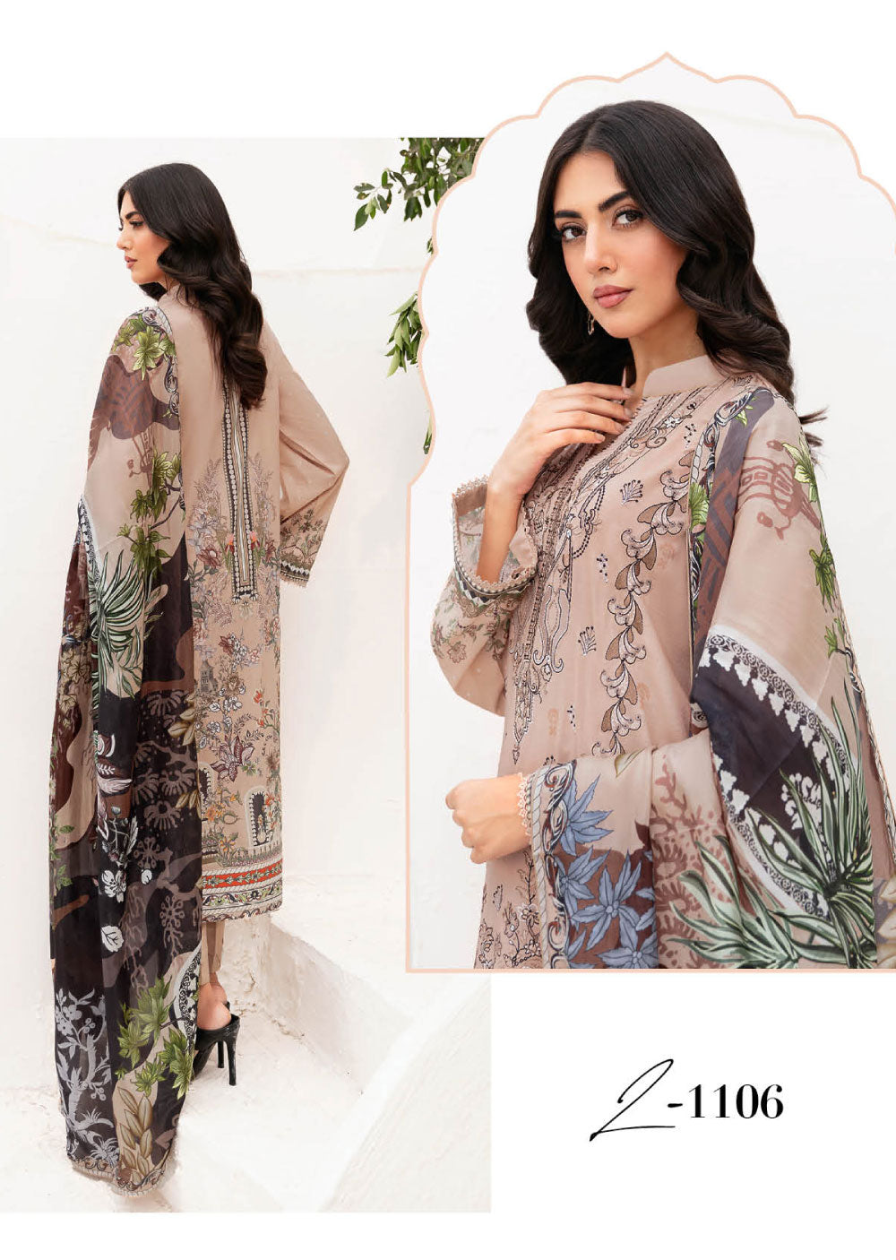 Z-1106 - Unstitched - Ramsha Mashaal Luxury Lawn Vol 11 2024 - Memsaab Online