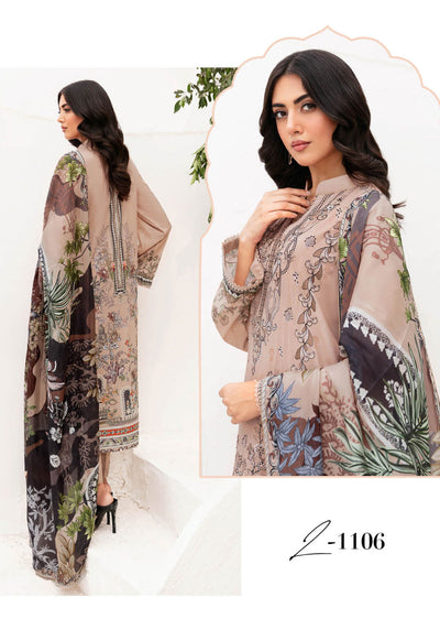 Z-1106 - Unstitched - Ramsha Mashaal Luxury Lawn Vol 11 2024 - Memsaab Online