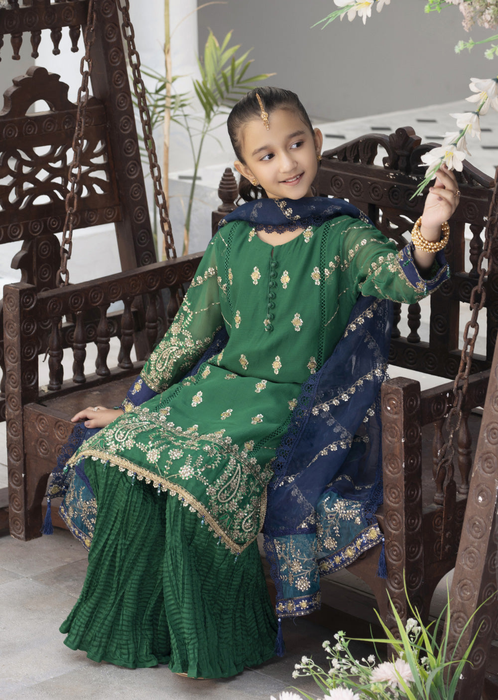 ALYZ-04 - Green - Readymade Kids Winter Suit by Ally's 2025 - Memsaab Online