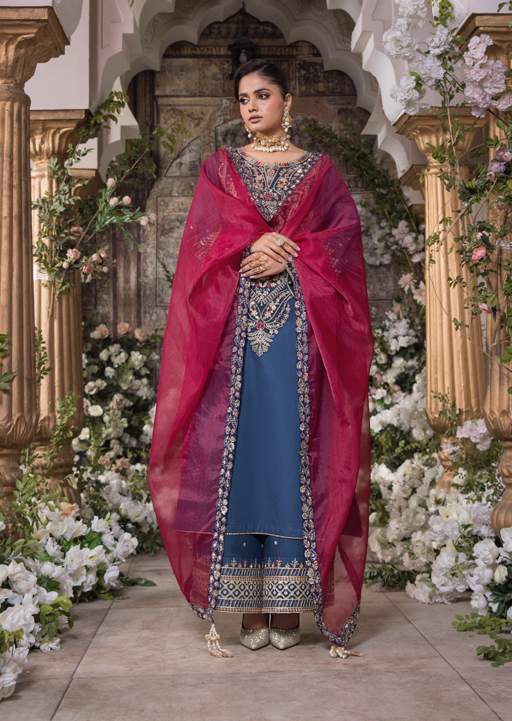 HSS-306 - Blue - Readymade - Heeras Suit 2025 - Memsaab Online