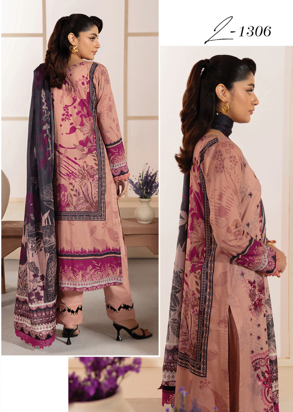 RMSHO-06 - Unstitched - Ramsha Mashaal Luxury Lawn Vol 13 - Memsaab Online