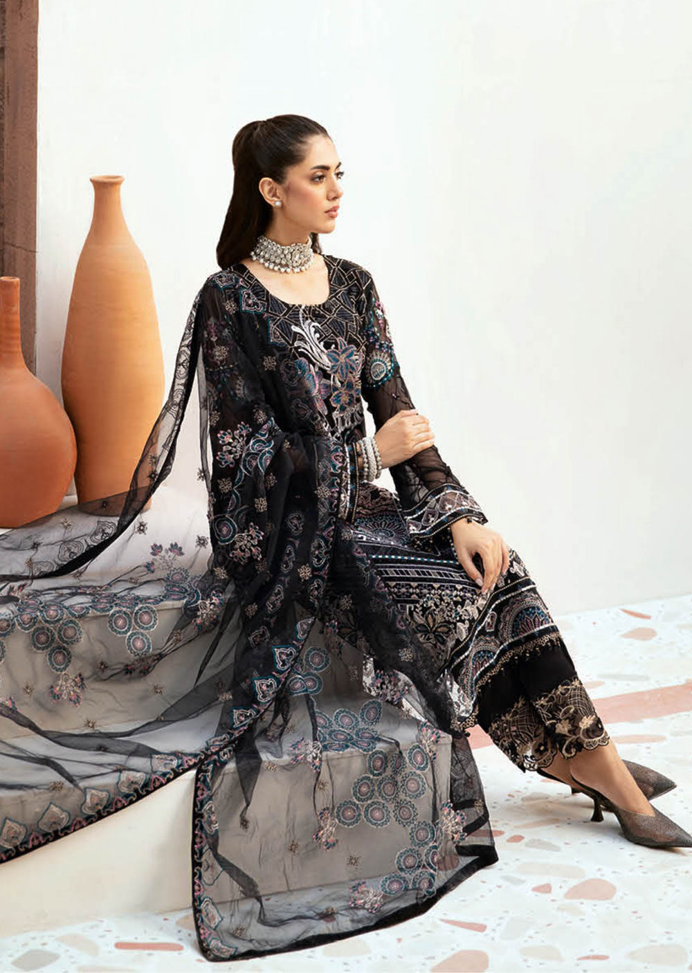 F-2606 - Unstitched - Ramsha Chiffon Collection Vol 26 2024 - Memsaab Online