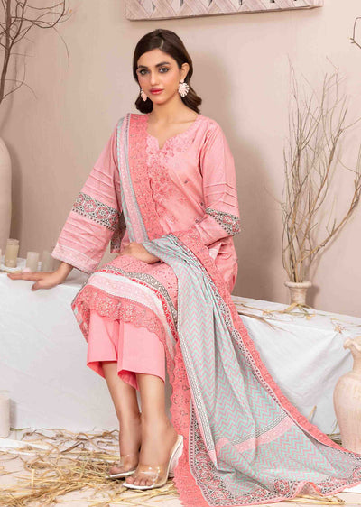 D-2606 - Unstitched - Ursiya Embroidered Lawn by Tawakkal 2024 - Memsaab Online