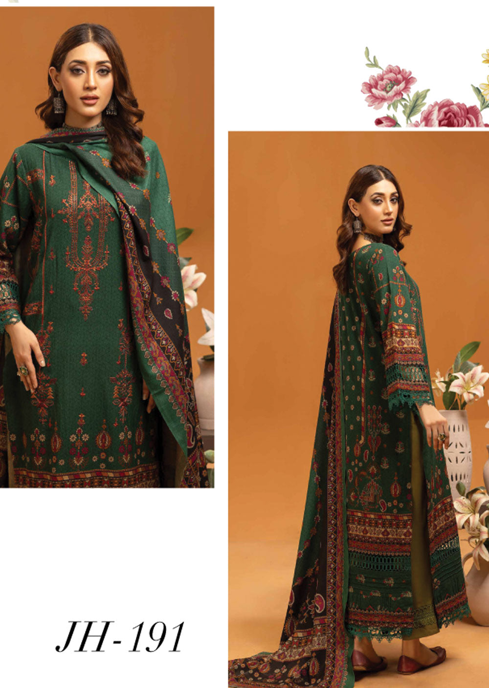 JH-191 - Unstitched - Roop Collection by Johra 2024 - Memsaab Online