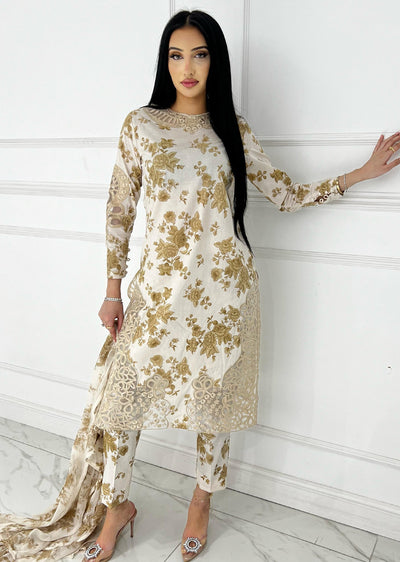 SBMT-06 - Shaila White - Readymade - 2 Piece Sahiba by Mirza Suit 2025 - Memsaab Online