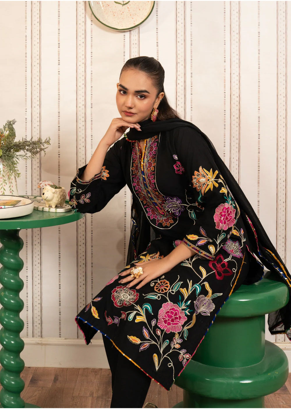 SBMT-15 - Albite Black - Readymade - 2 Piece Sahiba by Mirza Suit 2025 - Memsaab Online