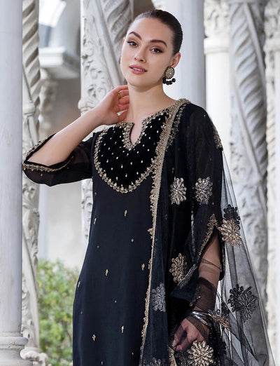 P-271 - Black - Readymade - Khuda Baksh Outfit - Memsaab Online