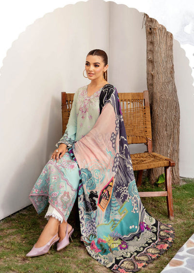 L-1206-R - Readymade - Ramsha Mashaal Luxury Lawn Vol 12 2024 - Memsaab Online