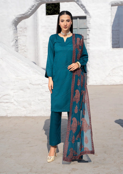 RNDH-06 - Teal - Readymade - Rania.H Linen Collection 2025 - Memsaab Online