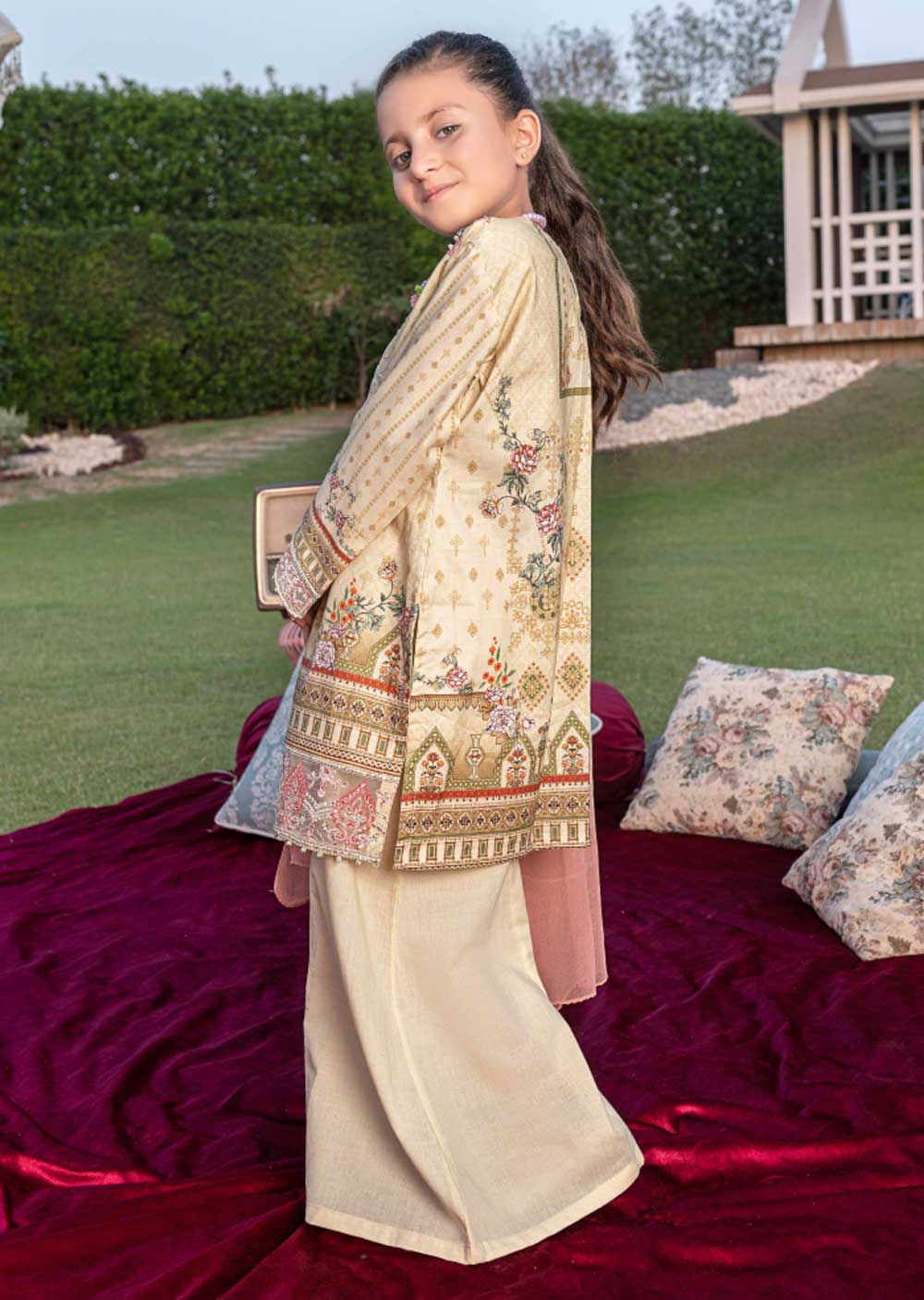 AL-700 - Readymade - Kids Luxury Lawn Collection by Ally's 2023 - Memsaab Online