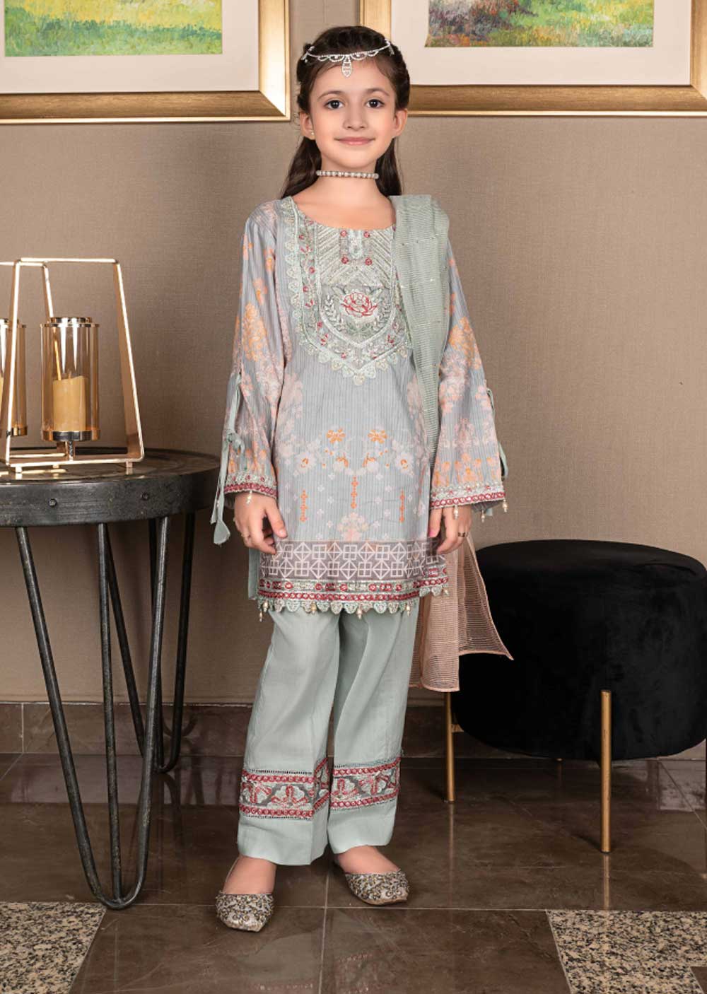AL-701 - Readymade - Kids Luxury Lawn Collection by Ally's 2023 - Memsaab Online