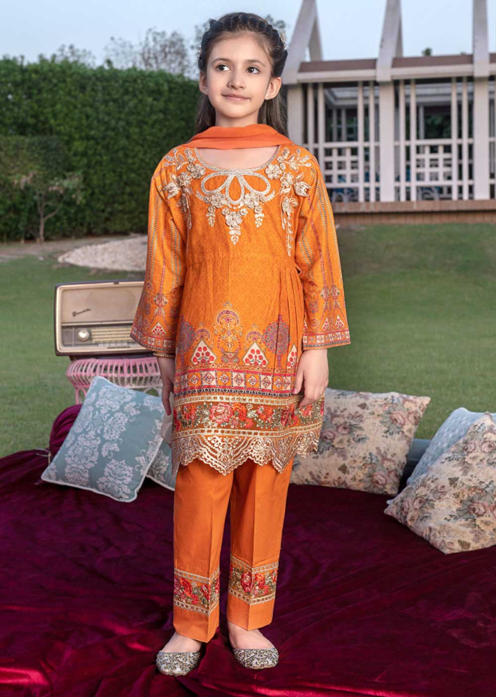AL-704 - Readymade - Kids Luxury Lawn Collection by Ally's 2023 - Memsaab Online
