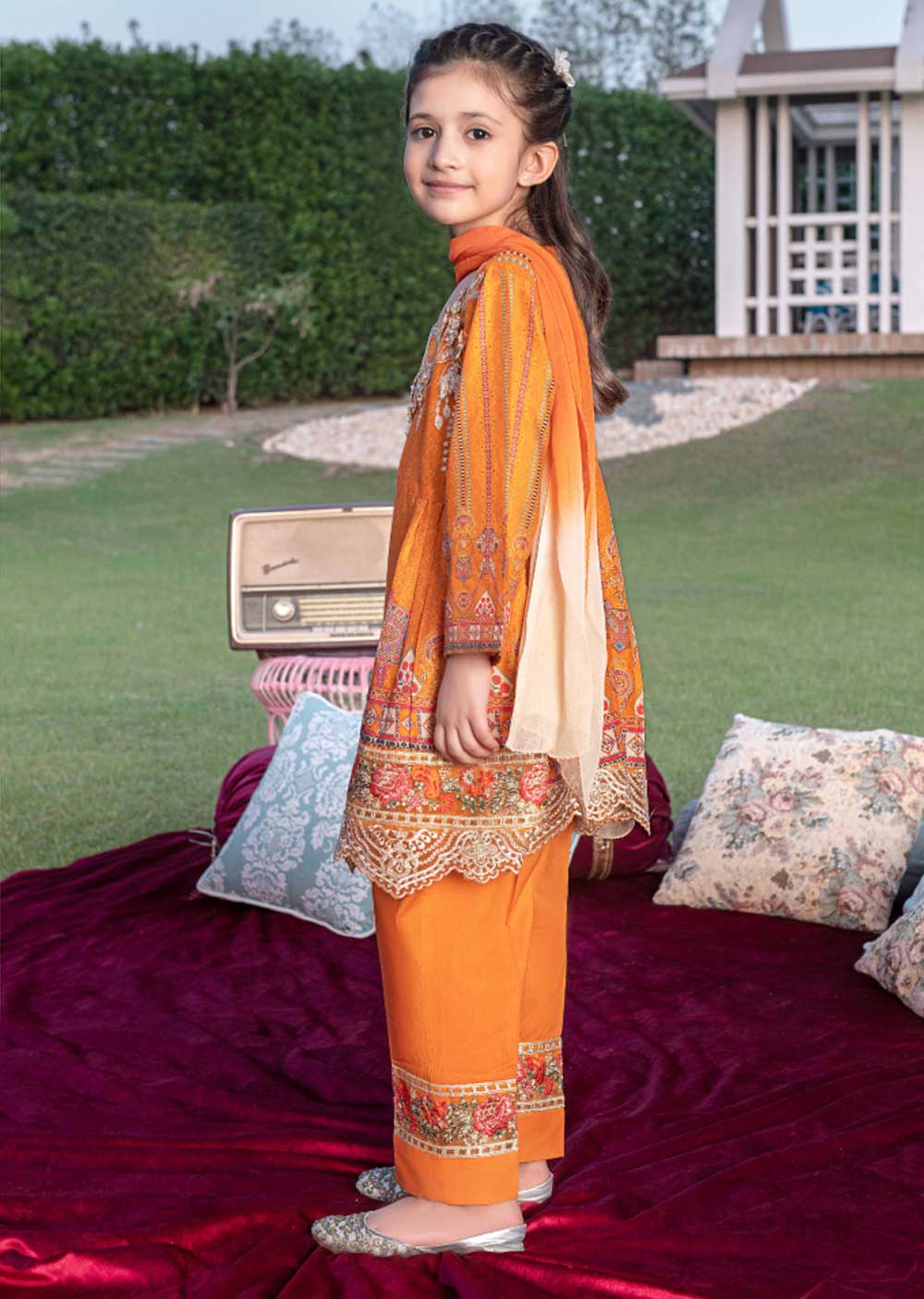 AL-704 - Readymade - Kids Luxury Lawn Collection by Ally's 2023 - Memsaab Online
