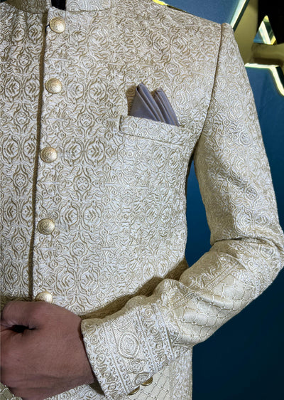 PC-706 - Gold Mens Embroidered Prince Coat - Memsaab Online