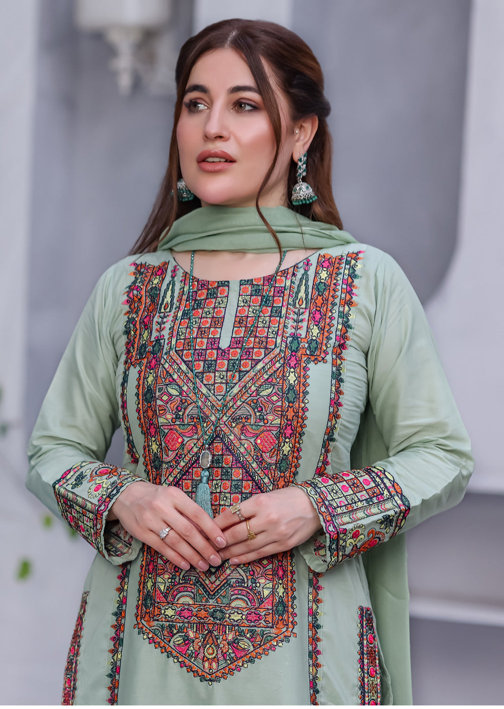 HK323 - Readymade Lilen Outfit 2025 - Memsaab Online