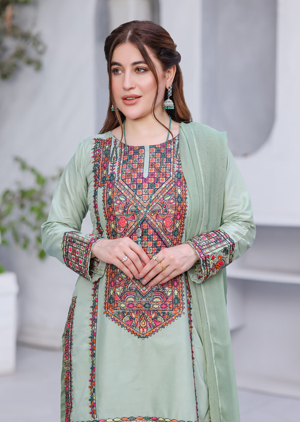 HK323 - Readymade Lilen Outfit 2025 - Memsaab Online