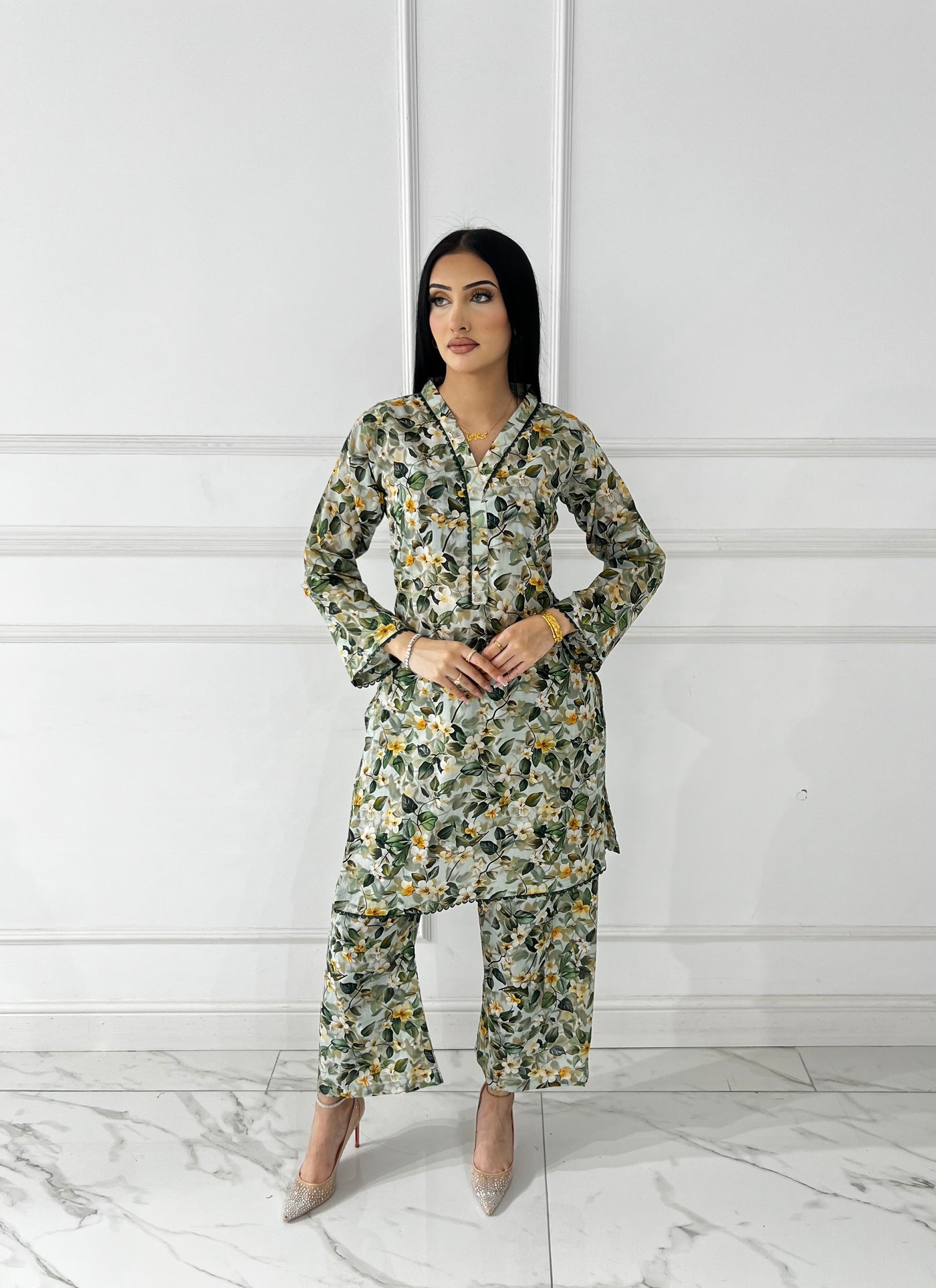 BUT-114 - Green- S.Prints Printed Lawn Co-ords - Memsaab Online